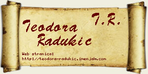 Teodora Radukić vizit kartica